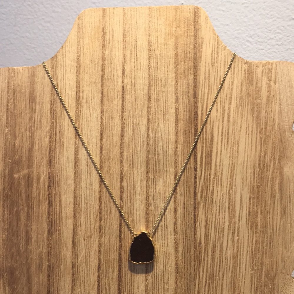 LUNA NORTE Necklace with garnet 14 KT gold plated brass